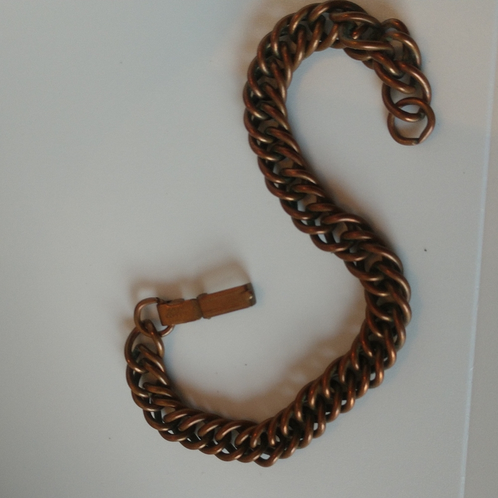 Vintage 8" solid copper chain bracelet - Picture 4 of 5